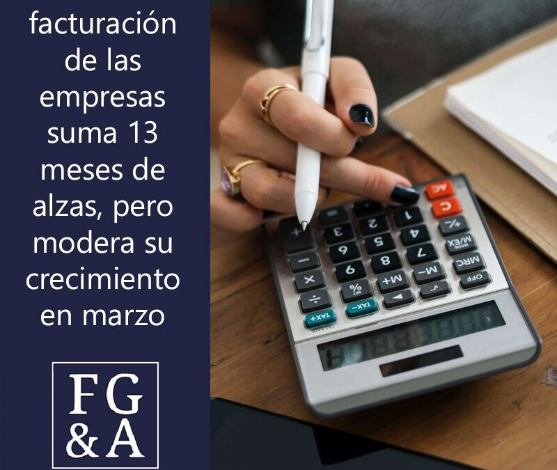 La facturación de las empresas suma 13 meses de alzas, pero modera su crecimiento al 23,2% en marzo